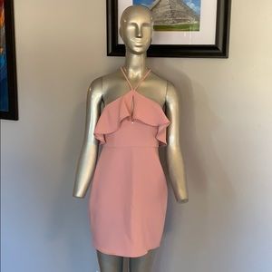 BCBGeneration Asymmetric Ruffle Halter Dress NWT